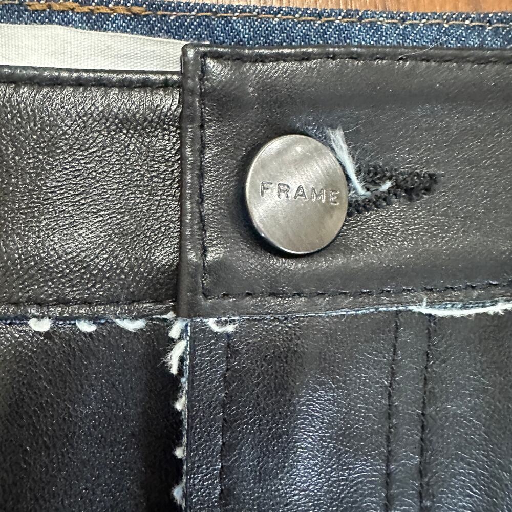 Frame Le Mini Stagger Geniune Leather Skirt, Indie Sleaze, $498 MSRP, Size 23 - Picture 8 of 9